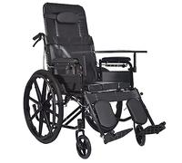Adults Standard Lightweight Folding Wheelchair - Recliner Mobility Chair with Removable Footrests & Armrests for Bariatric, Elderly, and Disabled Users (D)