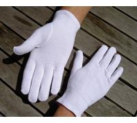 Adult's Stitched 100% Soft White Cotton Gloves Medium x10 Pairs by The Healthy House Ltd