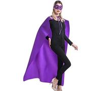 Adults Superhero Cape and Mask, Gifts for Men Women Teen Birthday Halloween Cosplay Costume Party (Purple)