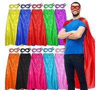 Adults Superhero Capes and Masks Bulk for Men Women Super Hero Dress Up Costume Party Supplies, 10 Pack
