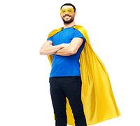 Adults Superhero Capes and Masks Bulk for Men Women Super Hero Dress Up Costume Party Supplies (Gold)