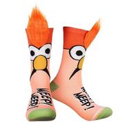 Adults The Muppets Beaker Meep Meep Fuzzy Hair Men Women Mid Calf Socks