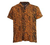 Adults Tiger Shirt - XXX-Large - Orange and Black Tiger Print Shirt - Adults Halloween TV Movie Fancy Dress Costume