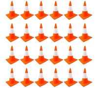 Adults Traffic Cone Hat - Pack of 24 - Tall Orange & White Road Safety Cone Costume Hat - Funny Novelty Stag Do Hen Party Festival Rave Darts Fancy Dress Costume Accessory for Men and Women