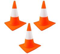 Adults Traffic Cone Hat - Pack of 3 - Tall Orange & White Road Safety Cone Costume Hat - Funny Novelty Stag Do Hen Party Festival Rave Darts Fancy Dress Costume Accessory for Men and Women