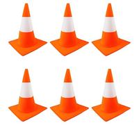 Adults Traffic Cone Hat - Pack of 6 - Tall Orange & White Road Safety Cone Costume Hat - Funny Novelty Stag Do Hen Party Festival Rave Darts Fancy Dress Costume Accessory for Men and Women