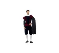 Smiffys Deluxe Tudor Lord Costume, L - Size 42 inch-44 inch, Black