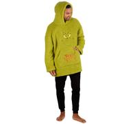 Adults Unisex Novelty Grinch Oversized Blanket Hoodie Borg Fleece Green One Size