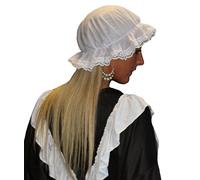Adults Victorian Milk Maid Mop Hat White Lace Trimmed The Help Headwear