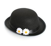Adults Victorian Nanny Hat - 60cm Hat - Magical Nanny Bowler Hat With Attached Daisy Flowers - Ladies Womens School Book Week World Book Day Fancy Dress Costume Accessory