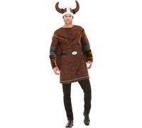 Adults Viking Barbarian Mens Ladies Costume Medieval Warrior Fancy Dress Outfit