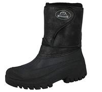 Adults Waterproof Sole Fur Lined Rain Snow Ski Mucker Boots Size 3-8 (3 UK, Black/Charcoal)