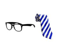Adults Will Inbetween Costume Accessory Set - School Tie & Geek Glasses - Funny TV Show Fancy Dress Outfit Halloween