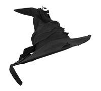 Adults Wizards Hat - Pack of 1 - Black Suede Feel Witch Hat with Pointed Top - Wizards Witch Halloween World Book Day Fancy Dress Accessory