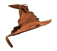 Adults Wizards Hat - Pack of 1 - Brown Suede Feel Witch Hat with Pointed Top - Wizards Witch Halloween World Book Day Fancy Dress Accessory
