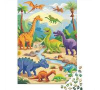 Adults Wooden Jigsaw Dinosaur 1000 Pieces of Jigsaw Puzzles Rectangular Puzzle Intellectual Development Game 1000pcs (75x50cm)