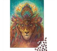 Adults Wooden Jigsaw Lion_Spirit 1000 Pieces of Jigsaw Puzzles Rectangular Puzzle Intellectual Development Game 1000pcs (75x50cm)
