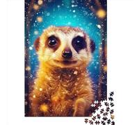 Adults Wooden Jigsaw Meerkat Bottle 500 Pieces of Jigsaw Puzzles Rectangular Puzzle Intellectual Development Game 500pcs (52x38cm)