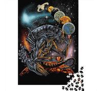 Adults Wooden Jigsaw Planet Monster 500 Pieces of Jigsaw Puzzles Rectangular Puzzle Intellectual Development Game 500pcs (52x38cm)