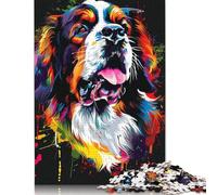 Adults Wooden Jigsaw Puzzle 1000 Pieces St Bernard Dog Art Puzzle Leisure Creative Games Toys Puzzles 1000pcs (75x50cm)