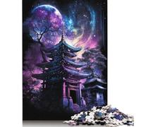 Adults Wooden Jigsaw Puzzle 500 Pieces Galaxy Japan Temple Puzzle Leisure Creative Games Toys Puzzles 500pcs (52x38cm)