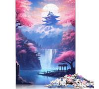 Adults Wooden Jigsaw Puzzle 500 Pieces Japan Ancient Temples Puzzle Leisure Creative Games Toys Puzzles 500pcs (52x38cm)