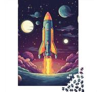 Adults Wooden Jigsaw Rocket 1000 Pieces of Jigsaw Puzzles Rectangular Puzzle Intellectual Development Game 1000pcs (75x50cm)