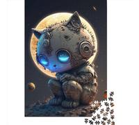 Adults Wooden Jigsaw Space Mechanical Cat 1000 Pieces of Jigsaw Puzzles Rectangular Puzzle Intellectual Development Game 1000pcs (75x50cm)