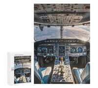 Adults Wooden Puzzles for Home Decor, Unique Shaped Airplane Cockpit Puzzle with Exquisite Box, Personalized Wooden Jigsaw 300 PCS for Family Game Gift, Travel, Art Decor