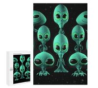 Adults Wooden Puzzles for Home Decor, Unique Shaped Aliens Puzzle with Exquisite Box, Personalized Wooden Jigsaw 1000 PCS for Family Game Gift, Travel, Art Decor