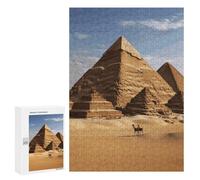 Adults Wooden Puzzles for Home Decor, Unique Shaped Ancient Egypt Pyramid Puzzle with Exquisite Box, Personalized Wooden Jigsaw 300 PCS for Family Game Gift, Travel, Art Decor
