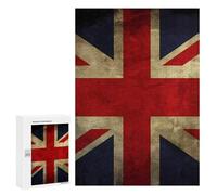Adults Wooden Puzzles for Home Decor, Unique Shaped British Flag Puzzle with Exquisite Box, Personalized Wooden Jigsaw 300 PCS for Family Game Gift, Travel, Art Decor