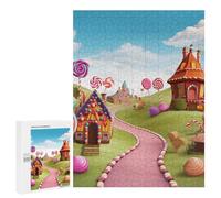Adults Wooden Puzzles for Home Decor, Unique Shaped Candy Puzzle with Exquisite Box, Personalized Wooden Jigsaw 500 PCS for Family Game Gift, Travel, Art Decor