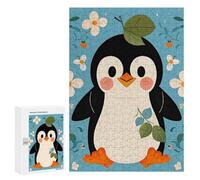 Adults Wooden Puzzles for Home Decor, Unique Shaped Cute Penguin Print Puzzle with Exquisite Box, Personalized Wooden Jigsaw 300 PCS for Family Game Gift, Travel, Art Decor