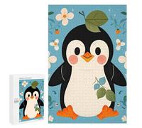 Adults Wooden Puzzles for Home Decor, Unique Shaped Cute Penguin Print Puzzle with Exquisite Box, Personalized Wooden Jigsaw 1000 PCS for Family Game Gift, Travel, Art Decor