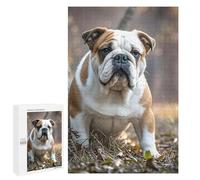 Adults Wooden Puzzles for Home Decor, Unique Shaped English Bulldogs Puzzle with Exquisite Box, Personalized Wooden Jigsaw 1000 PCS for Family Game Gift, Travel, Art Decor
