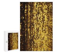 Adults Wooden Puzzles for Home Decor, Unique Shaped Gold Sequin Sparkle Puzzle with Exquisite Box, Personalized Wooden Jigsaw 1000 PCS for Family Game Gift, Travel, Art Decor