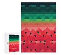 Adults Wooden Puzzles for Home Decor, Unique Shaped Gradient Watermelon Puzzle with Exquisite Box, Personalized Wooden Jigsaw 300 PCS for Family Game Gift, Travel, Art Decor