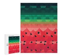 Adults Wooden Puzzles for Home Decor, Unique Shaped Gradient Watermelon Puzzle with Exquisite Box, Personalized Wooden Jigsaw 500 PCS for Family Game Gift, Travel, Art Decor