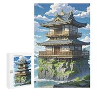 Adults Wooden Puzzles for Home Decor, Unique Shaped Japanese Architecture Puzzle with Exquisite Box, Personalized Wooden Jigsaw 1000 PCS for Family Game Gift, Travel, Art Decor