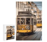 Adults Wooden Puzzles for Home Decor, Unique Shaped Lisbon Tram Puzzle with Exquisite Box, Personalized Wooden Jigsaw 1000 PCS for Family Game Gift, Travel, Art Decor