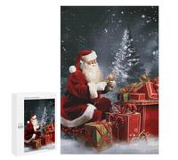 Adults Wooden Puzzles for Home Decor, Unique Shaped Merry Christmas Santa's Gift Puzzle with Exquisite Box, Personalized Wooden Jigsaw 1000 PCS for Family Game Gift, Travel, Art Decor