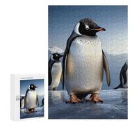 Adults Wooden Puzzles for Home Decor, Unique Shaped Penguin Puzzle with Exquisite Box, Personalized Wooden Jigsaw 300 PCS for Family Game Gift, Travel, Art Decor