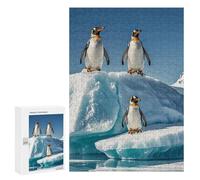 Adults Wooden Puzzles for Home Decor, Unique Shaped Penguins On The Iceberg Puzzle with Exquisite Box, Personalized Wooden Jigsaw 300 PCS for Family Game Gift, Travel, Art Decor