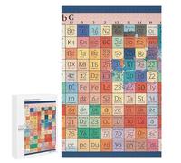 Adults Wooden Puzzles for Home Decor, Unique Shaped Periodic Table of Elements Puzzle with Exquisite Box, Personalized Wooden Jigsaw 1000 PCS for Family Game Gift, Travel, Art Decor