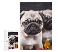 Adults Wooden Puzzles for Home Decor, Unique Shaped Puppys Pug Puzzle with Exquisite Box, Personalized Wooden Jigsaw 1000 PCS for Family Game Gift, Travel, Art Decor