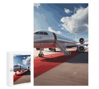 Adults Wooden Puzzles for Home Decor, Unique Shaped Red Carpet Airplane Puzzle with Exquisite Box, Personalized Wooden Jigsaw 1000 PCS for Family Game Gift, Travel, Art Decor