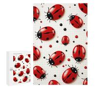 Adults Wooden Puzzles for Home Decor, Unique Shaped Red Ladybug Puzzle with Exquisite Box, Personalized Wooden Jigsaw 1000 PCS for Family Game Gift, Travel, Art Decor