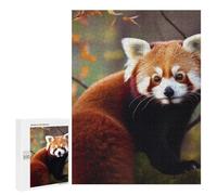Adults Wooden Puzzles for Home Decor, Unique Shaped Red Panda Puzzle with Exquisite Box, Personalized Wooden Jigsaw 500 PCS for Family Game Gift, Travel, Art Decor
