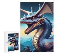 Adults Wooden Puzzles for Home Decor, Unique Shaped Roaring Dragon Puzzle with Exquisite Box, Personalized Wooden Jigsaw 1000 PCS for Family Game Gift, Travel, Art Decor